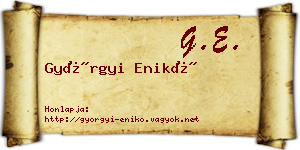 Györgyi Enikő névjegykártya